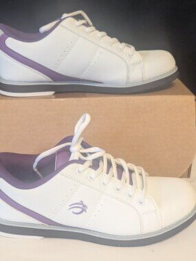 BSI Women's Classic White/Purple Bowling Shoes size 8